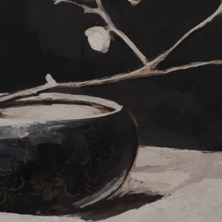 Tablou canvas natură statică bej-negru – textură picturală, stil clasic [2]