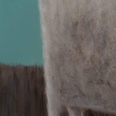 Tablou pictat manual oaie stilizată turcoaz vertical 90x120cm [2]