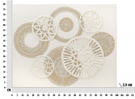Tablou Boho Chic Motive Geometrice Alb Bej CreativDeco - Rafinament Artistic pentru Living si Birou [5]