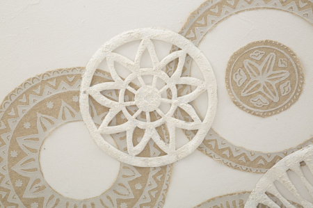 Tablou Boho Chic Motive Geometrice Alb Bej CreativDeco - Rafinament Artistic pentru Living si Birou [1]