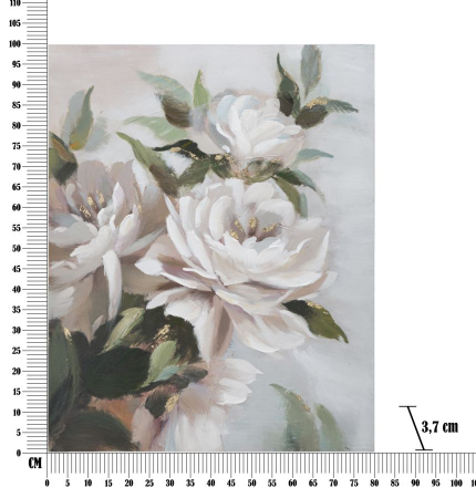 Tablou Flori Albe Aurii - Rafinament Relaxare CreativDeco [5]