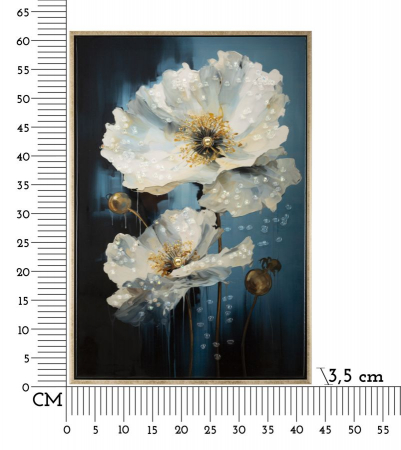 Tablou Flori Albe si Albastre Elegant - CreativDeco [6]
