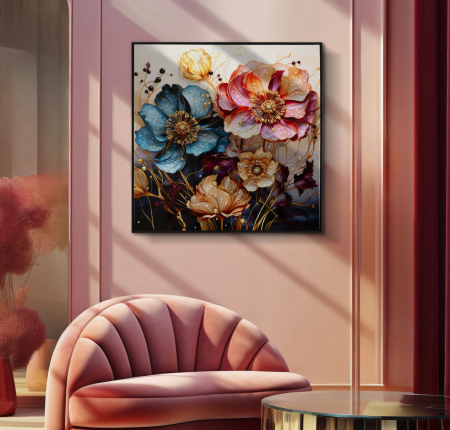 Pictura Canvas Flori Stilizate - Colorate si Rafinate CreativDeco [1]