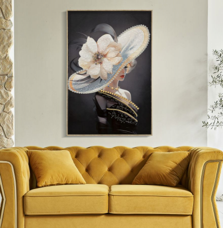 Portret Femeie Stilizata Detalii Aurii - CreativDeco [1]