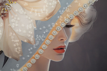 Portret Femeie Stilizata Detalii Aurii - CreativDeco [5]