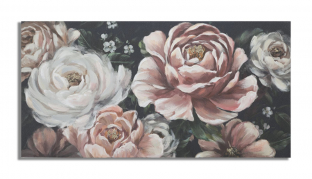 Tablouri - Tablou Floral Roz Pal Alb - Calm Armonie CreativDeco