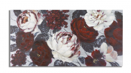 Tablouri - Tablou Flori Rosu Alb - Contrast Vibrant CreativDeco