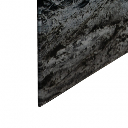Tablou marin alb-negru pe sticlă – far și valuri în furtună, 120x70 cm [4]