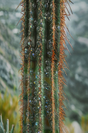 Tablou peisaj montan cu cactus 60x90 cm – imagine naturală pe pânză cu ramă neagră [3]