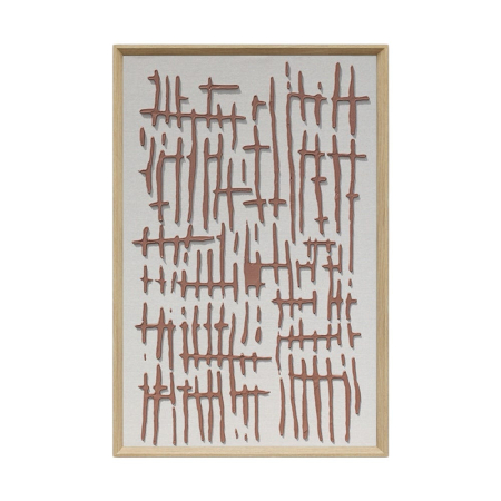Decoratiuni perete - Tablou cu textura in relief, culoare teracota