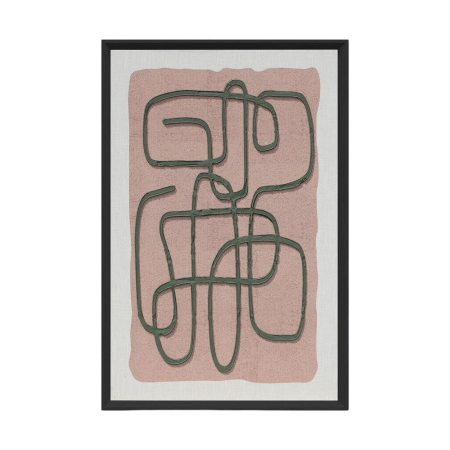 Decoratiuni perete - Tablou cu textura, linie continua verde pe roz
