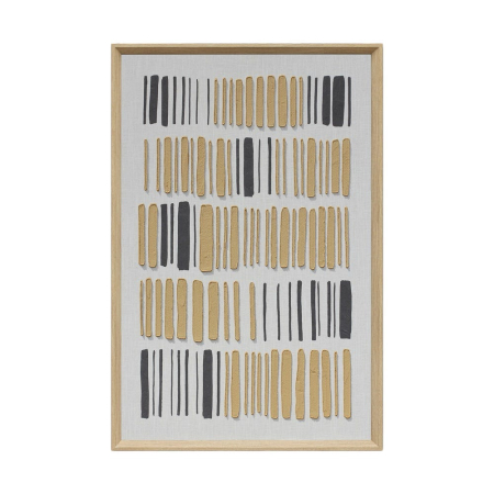 Decoratiuni perete - Tablou cu textura, model tesut bej-negru