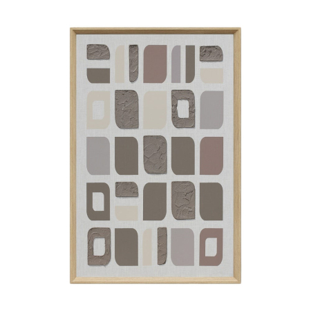 Decoratiuni perete - Tablou cu textura, mozaic geometric gri-maro