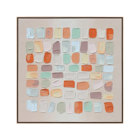 Decoratiuni perete - Tablou cu textura, mozaic geometric pastelat