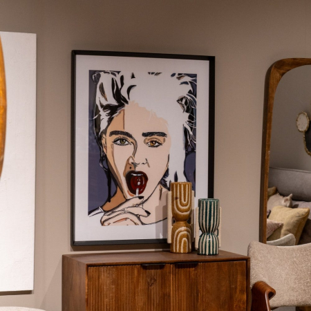Tablou Madonna stil pop urban – sticlă cu lemn, vertical 63x80 cm [5]