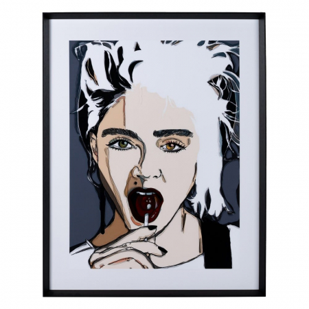 Tablouri - Tablou Madonna stil pop urban – sticlă cu lemn, vertical 63x80 cm