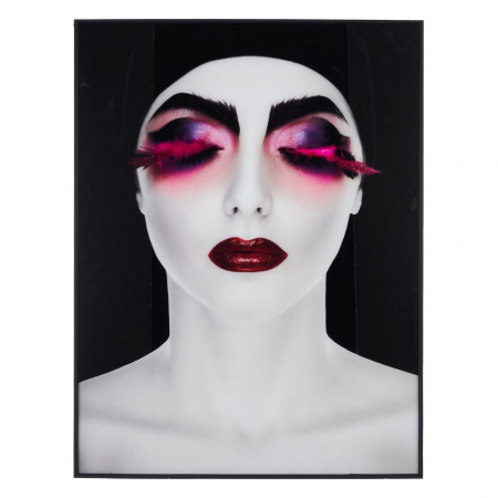 Tablouri - Rafinament modern – tablou fashion pe sticlă cu portret feminin glam, 90x120 cm