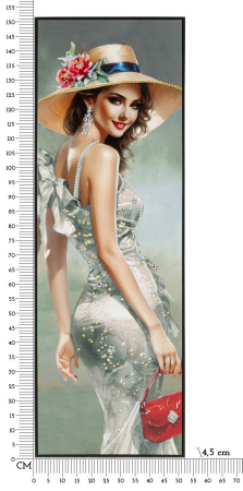 Tablou portret pălărie albă 62x92 cm – decor stilizat cu eleganță cinematografică [6]