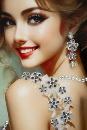 Tablou portret floral pălărie vară 52x152 cm – eleganță feminină pe pânză verticală [4]