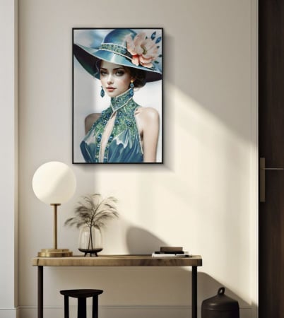 Tablou fashion elegant 62x92 cm – portret cu detalii couture și accente glam [5]