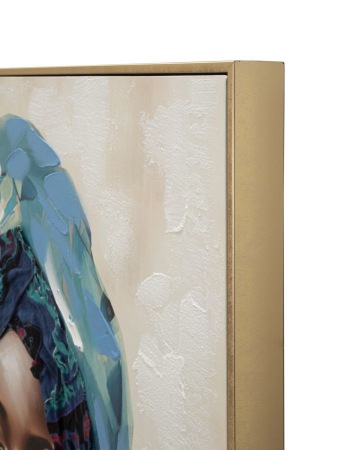 Tablou portret feminin turban albastru 72x102 cm – artă decorativă cu simbolism regal [5]