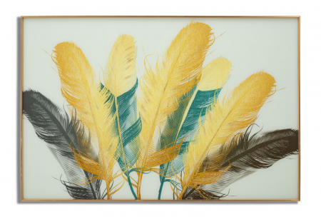 Tablouri - Tablou sticla Feathers, multicolor