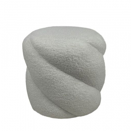 Taburete si pufuri - taburet textil alb boucle Fluffi