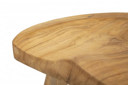 Taburet artizanal modern din lemn de tec reciclat Sel [5]