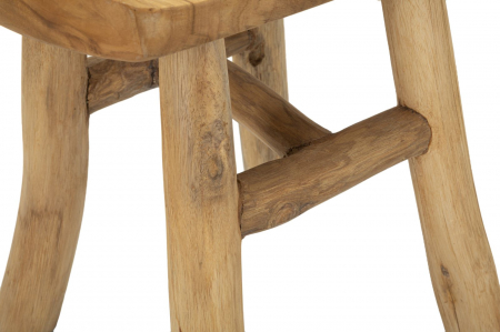 Taburet artizanal modern din lemn de tec reciclat Sel [6]