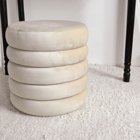 Taburete si pufuri - Taburet crem cu Depozitare Modern|Tabureti Design Premium