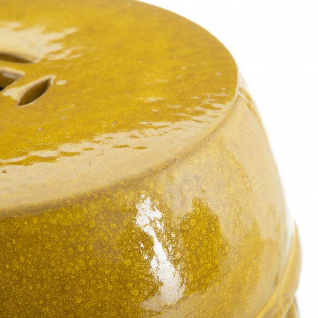 Taburet ceramic galben decor terasa [2]