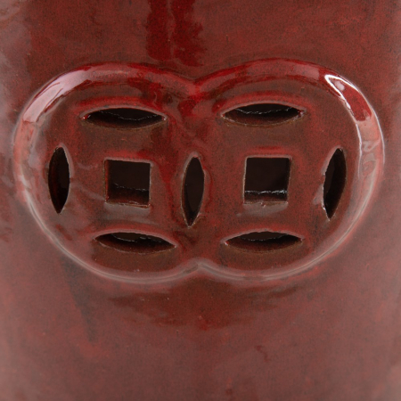 Taburet ceramic rosu decorativ exterior [3]