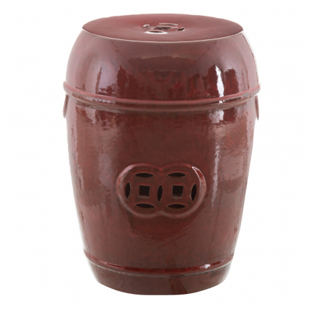 Taburete si pufuri - Taburet ceramic rosu decorativ exterior
