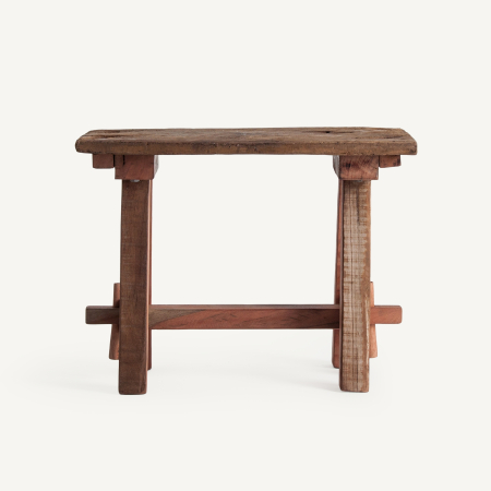 Mobilier - Taburet din lemn de mango reciclat cu finisaj maro învechit