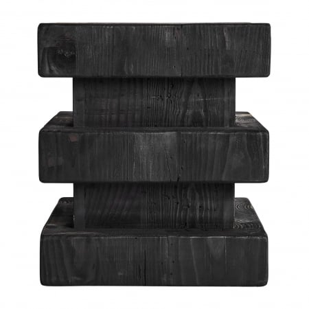 Taburete si pufuri - Taburet Art Deco lemn reciclat negru|Taburete eco-friendly