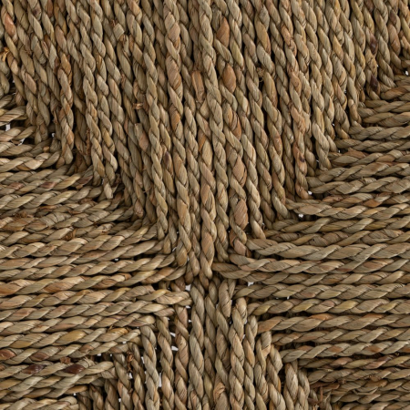 Taburet lemn tec cu impletitura naturala|Tabureti decorativi pentru interioare organice [5]