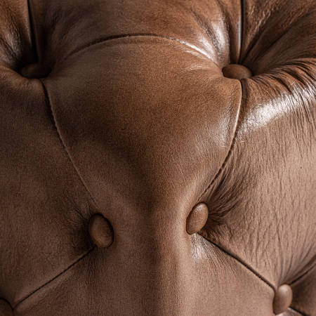 Taburet vintage piele maro | Taburete confortabile living [2]