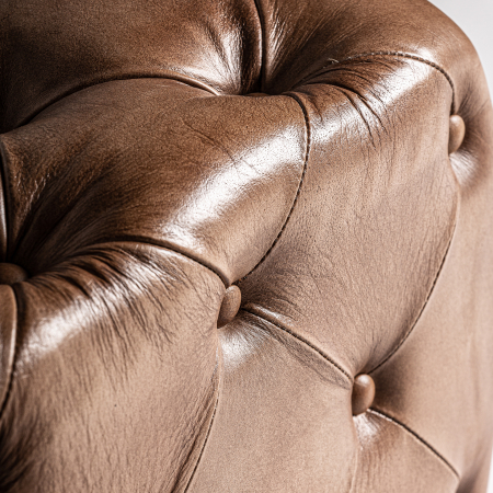 Taburet vintage piele maro | Taburete confortabile living [3]