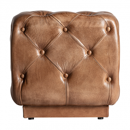 Vintage - Taburet vintage piele maro | Taburete confortabile living