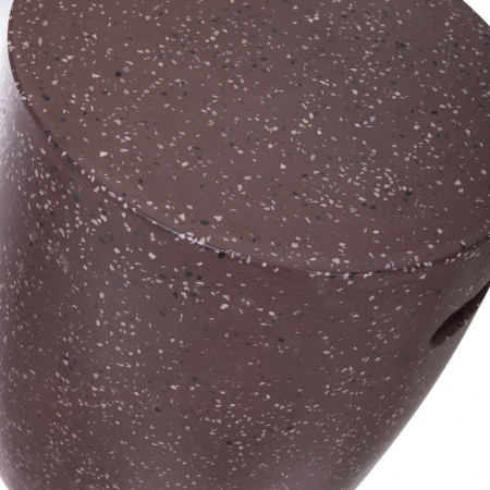 taburet terrazzo maro roșcat – cilindric, decor natural, stil boho [7]