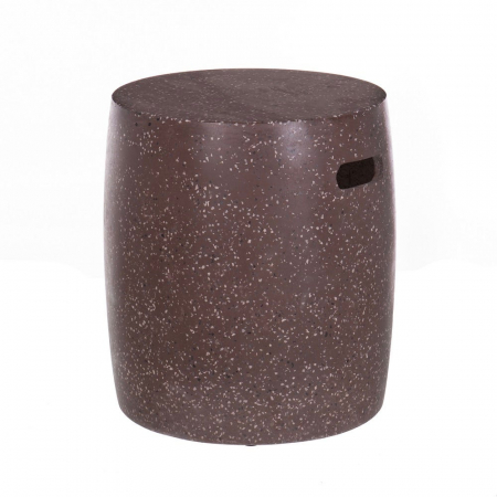 Taburete Exterior - taburet terrazzo maro roșcat – cilindric, decor natural, stil boho