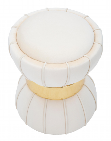 Taburet Floare, crem/auriu, catifea - CreativDeco.ro [2]