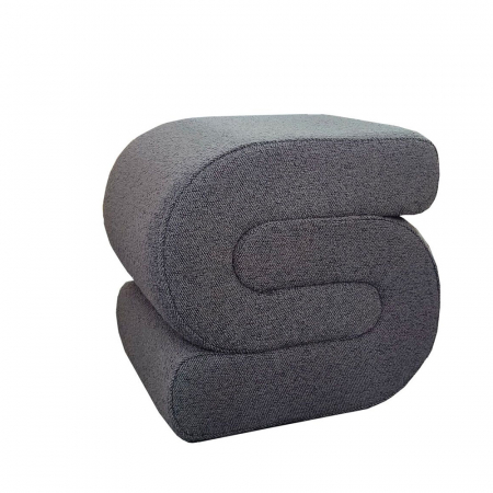 Taburet modern gri deschis ondulat Bagel