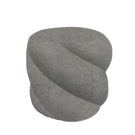 Taburete si pufuri - taburet textil gri deschis boucle Fluffi