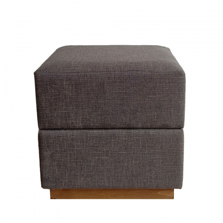 Taburet gri închis cubic cu bază lemn natural Block [1]