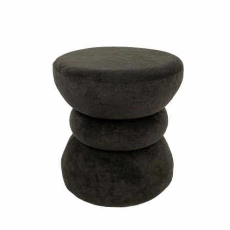 Mobilier - Taburet gri închis textil rotund – model Rook