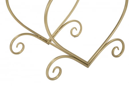 Taburet catifea crem baza aurie Heart | creativdeco [4]