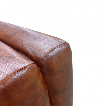 Taburet vintage maro cubic Toaster cu aspect piele [4]