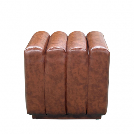 Taburet vintage maro cubic Toaster cu aspect piele [1]