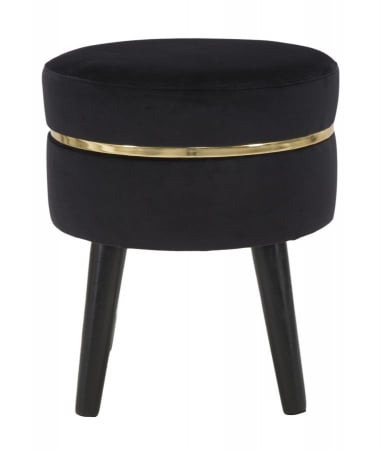 Taburet negru din catifea Paris | creativdeco.ro [4]